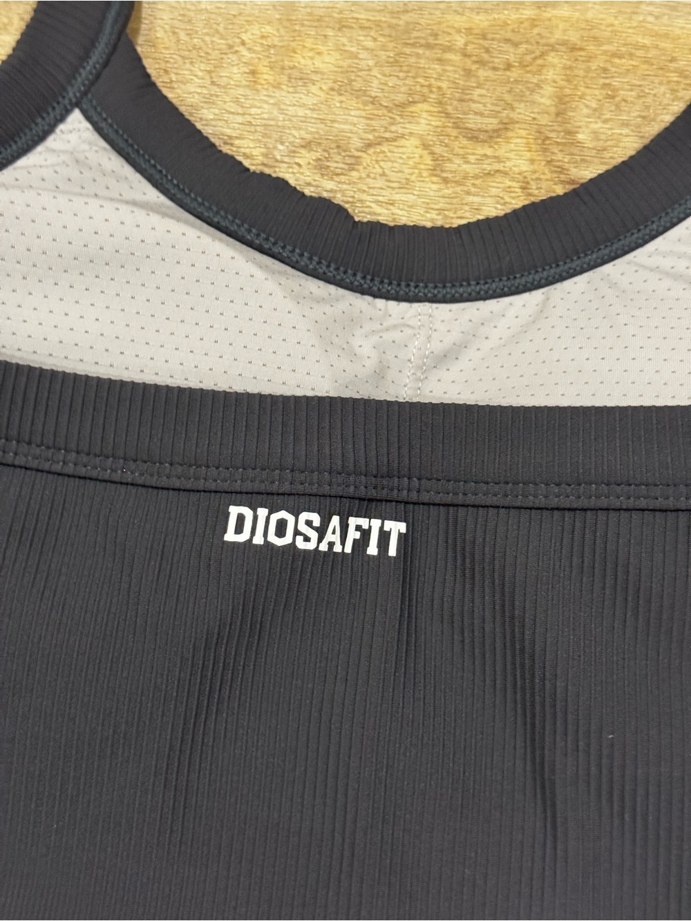 Diosa Fit Ribbed Halter Sports Bra Dark Grey Size Medium - Picture 3 of 4